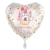Globo de foil corazón castillo feliz cumpleaños 43 cm - Premioloon