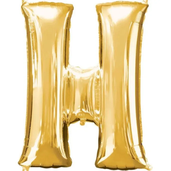 Globo de foil dorado letra "H" 40 cm