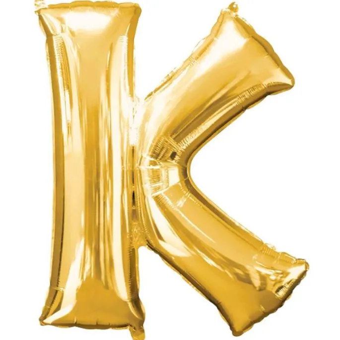 Globo de foil dorado letra "K" 35 cm