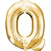 Globo de foil dorado letra "Q" 35 cm