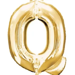 Globo de foil dorado letra "Q" 35 cm