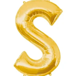 Globo de foil dorado letra "S" 35 cm