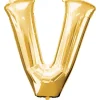 Globo de foil dorado letra "V" 35 cm