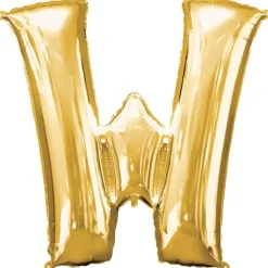 Globo de foil dorado letra "W" 35 cm