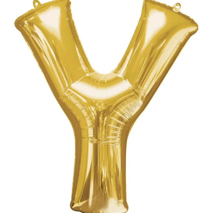 Globo de foil dorado letra "Y" 35 cm