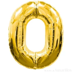 Globo de foil dorado número "0" 88 cm