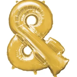 Globo de foil dorado signo "&" 35 cm