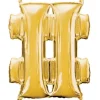 Globo de foil dorado signo "#" 35 cm