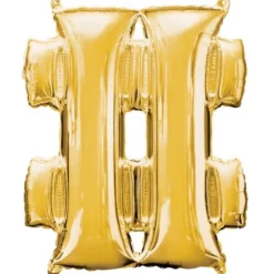 Globo de foil dorado signo "#" 35 cm