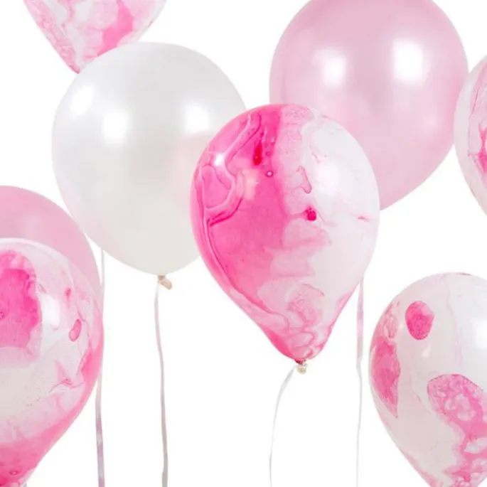 Globos blancos y rosas y cinta rosa We Love Pink (12) - Talking Tables