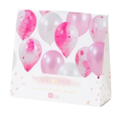 Globos blancos y rosas y cinta rosa We Love Pink (12) - Talking Tables