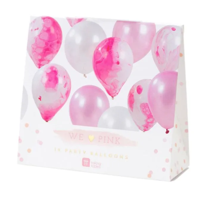 Globos blancos y rosas y cinta rosa We Love Pink (12) - Talking Tables