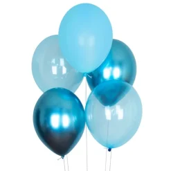Globos mix azules transparentes y metalizados (10) - My Little Day