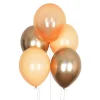 Globos mix cromados dorados, naranjas y naranjas pastel (10) - My Little Day