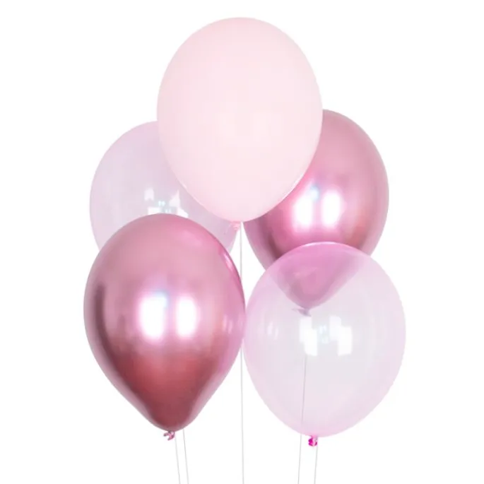 Globos mix rosas transparentes y metalizados (10) - My Little Day