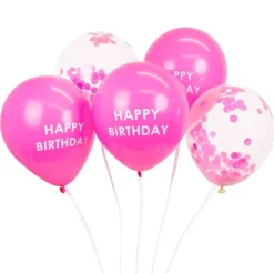Globos rosas y de confeti Happy Birthday (5) - Talking Tables