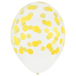 Globos transparentes confeti amarillo (5) - My Little Day