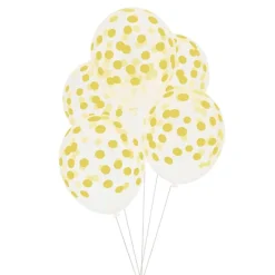 Globos transparentes confeti amarillo (5) - My Little Day