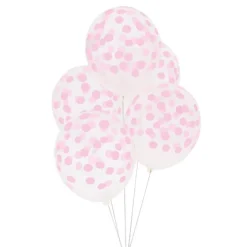 Globos transparentes confeti rosa (5) - My Little Day