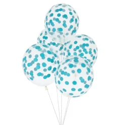 Globos transparentes confeti azul (5) - My Little Day