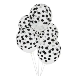 Globos transparentes confeti negro (5) - My Little Day