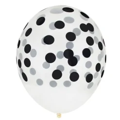 Globos transparentes confeti negro (5) - My Little Day