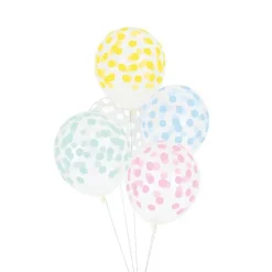 Globos transparentes confeti multicolor pastel (5) - My Little Day