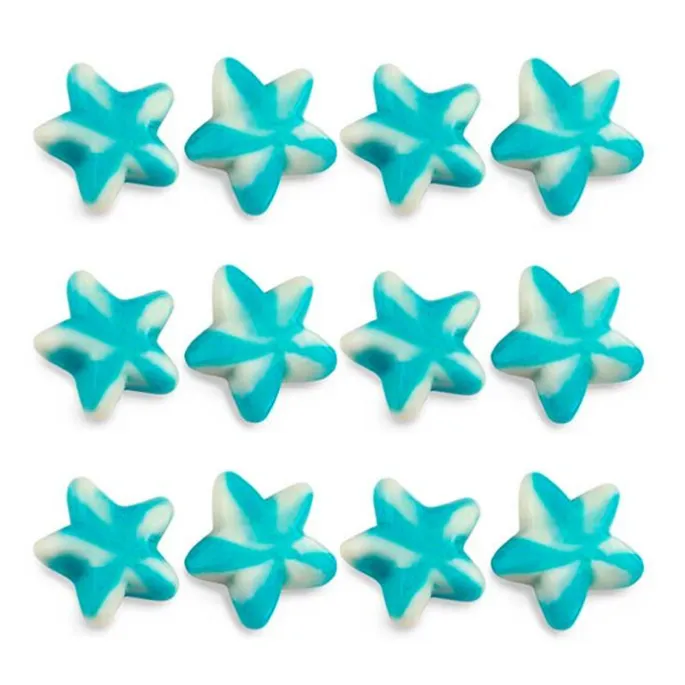 Gominolas de azúcar Estrellas Twist rayas azules y blancas (1 kg) - Sin gluten - Damel