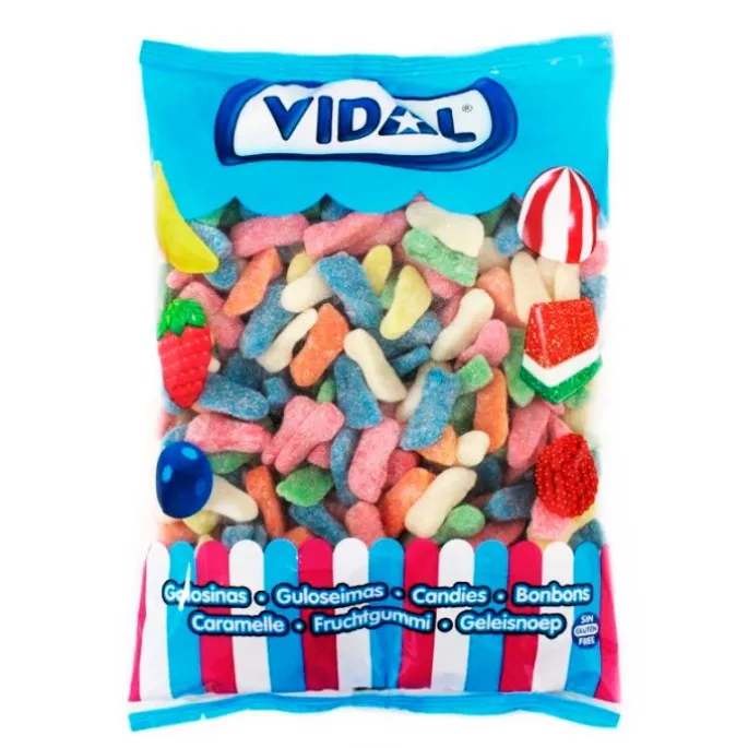 Gominolas de azúcar pies ácidos de colores (1 kg) - Sin gluten - Vidal