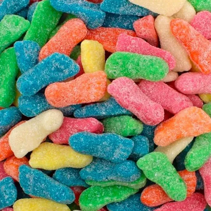 Gominolas de azúcar pies ácidos de colores (1 kg) - Sin gluten - Vidal