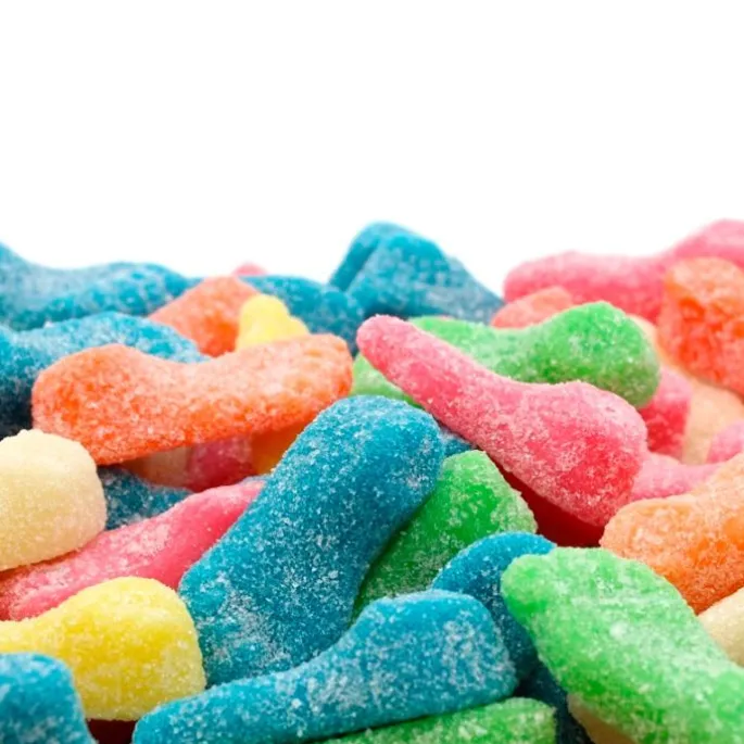 Gominolas de azúcar pies ácidos de colores (1 kg) - Sin gluten - Vidal