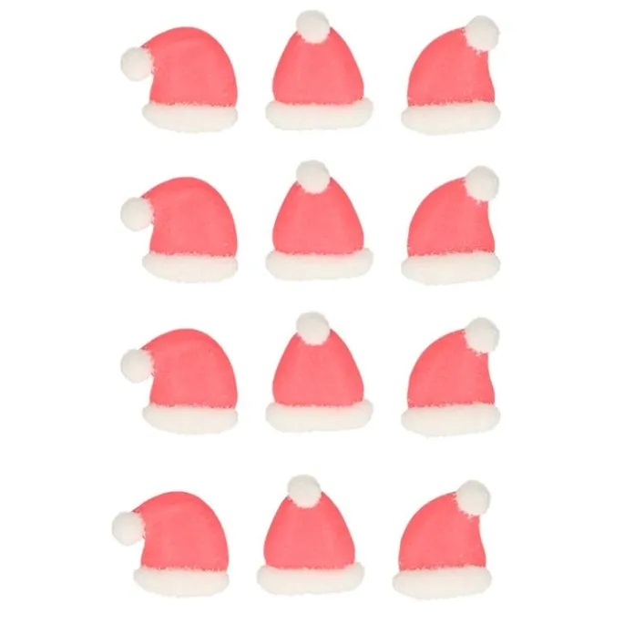 Gorros de Papá Noel de azúcar (12) - Sin gluten - Funcakes