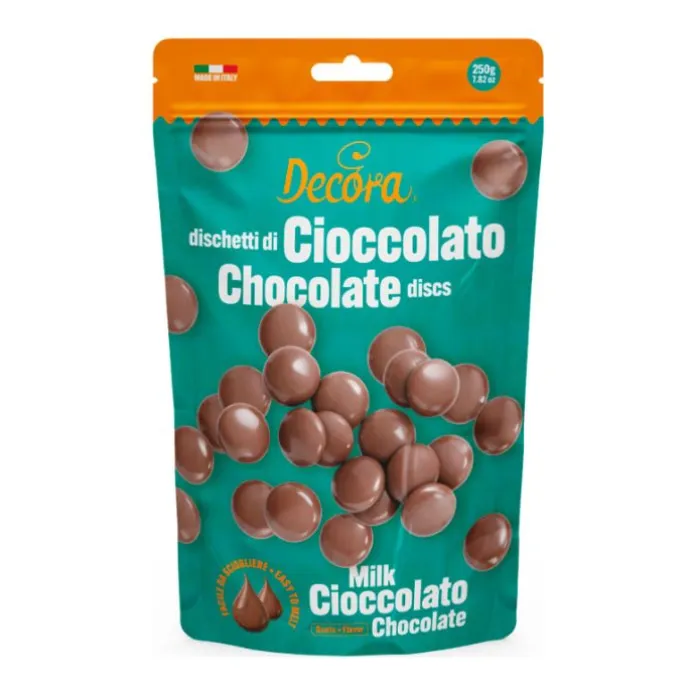 Gotas de chocolate con leche 250 g - Sin gluten - Decora