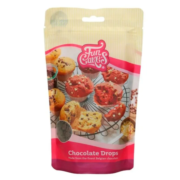 Gotas de chocolate negro 350 g - Funcakes