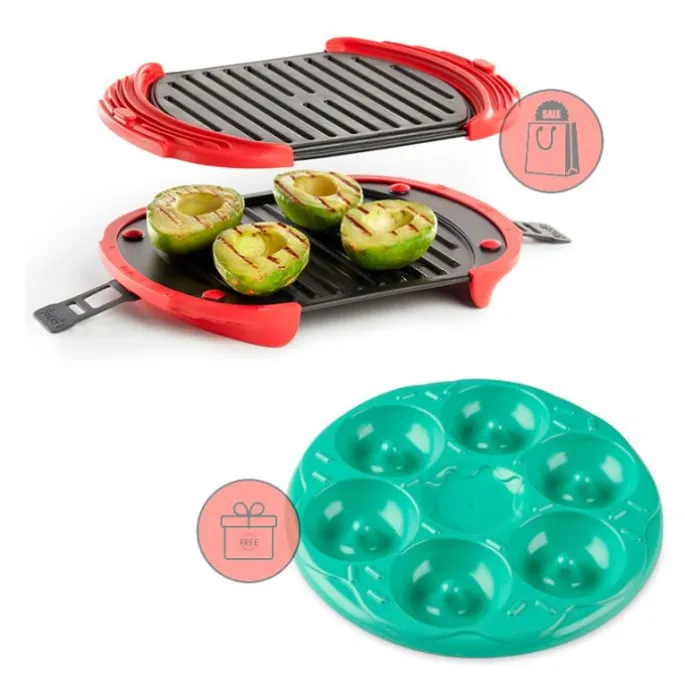 Grill para microondas Microwave Grill Tamaño XL - Acero antiadherente - Lékué + REGALO molde donuts