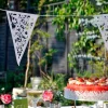 Guirnalda de papel blanca flores - Dotcomgiftshop