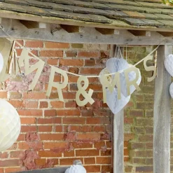Guirnalda de papel dorada Mr & Mrs - Talking Tables