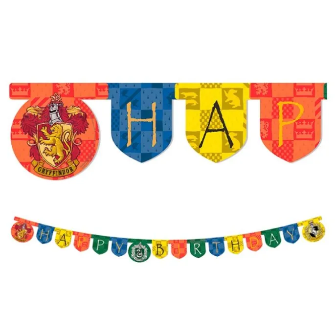 Guirnalda de papel Happy Birthday Harry Potter 2 m - Decorata Party