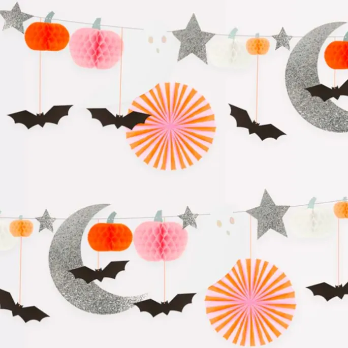 Guirnalda pompones, farolillos y figuras Halloween 2,1 m - Meri Meri + REGALO bolsas