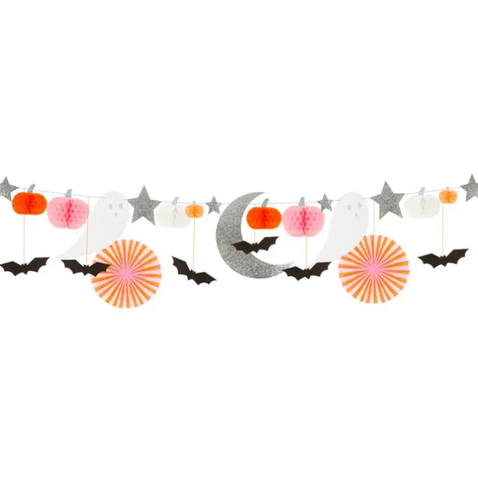 Guirnalda pompones, farolillos y figuras Halloween 2,1 m - Meri Meri + REGALO bolsas