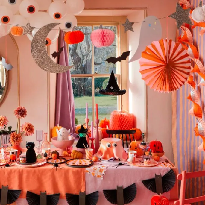 Guirnalda pompones, farolillos y figuras Halloween 2,1 m - Meri Meri + REGALO bolsas
