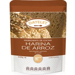 Harina de arroz blanco 400 gr - Sin gluten - Dayelet