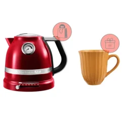 Hervidor rojo manzana 1,5 litros - Aluminio - KitchenAid + REGALO taza mug