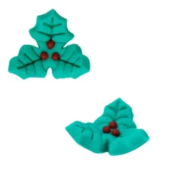 Hojas de acebo de azúcar de Navidad (24) - PME