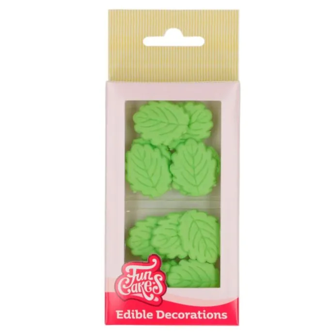 Hojas de azúcar verdes 3 cm (12) - Funcakes