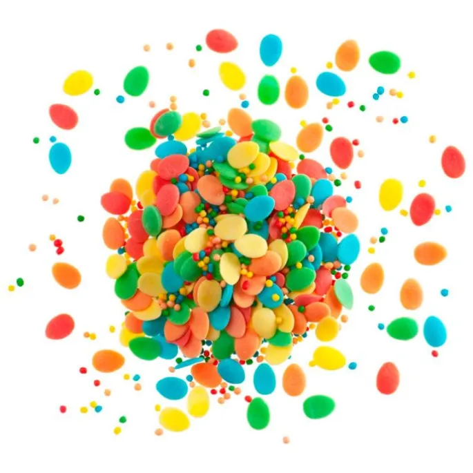 Huevos y nonpareils de azúcar multicolor 100 g - Sin gluten - Dekora