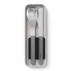 Juego 3 cubiertos con estuche negro - Acero inoxidable - Monbento