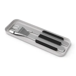 Juego 3 cubiertos con estuche negro - Acero inoxidable - Monbento