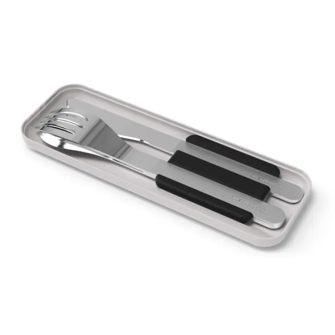 Juego 3 cubiertos con estuche negro - Acero inoxidable - Monbento