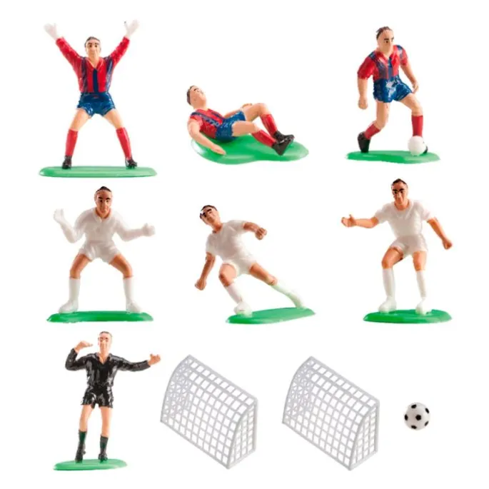 Jugadores de fútbol, porterías, árbitro y balón (10) - Dekora